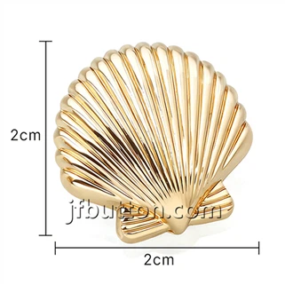 Botón metálico de concha sintética