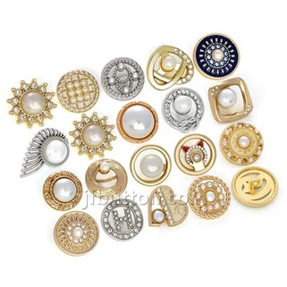 Botón de vástago de flores de metal