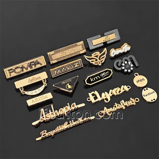 Etiquetas de metal en relieve para bolso
