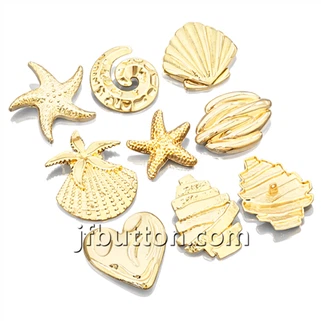 Botones metálicos en forma de estrella